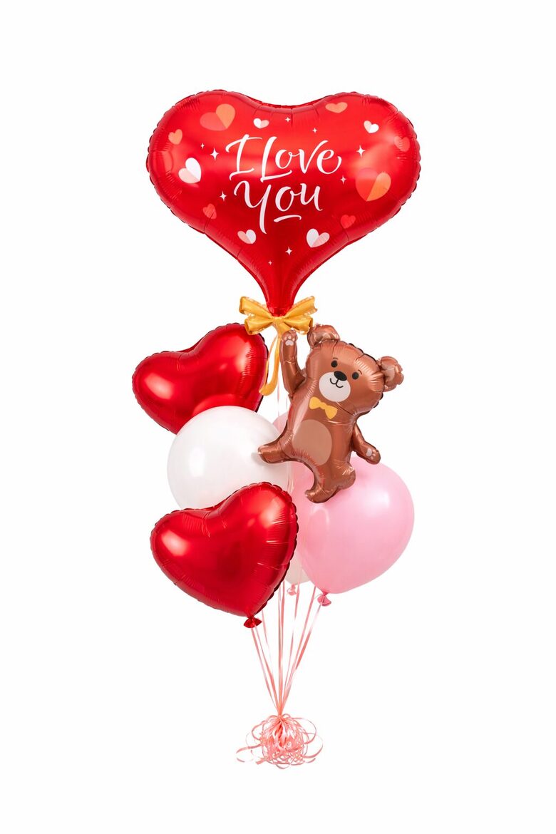 Balonu kompozīcija “I Love You ar lācīti”