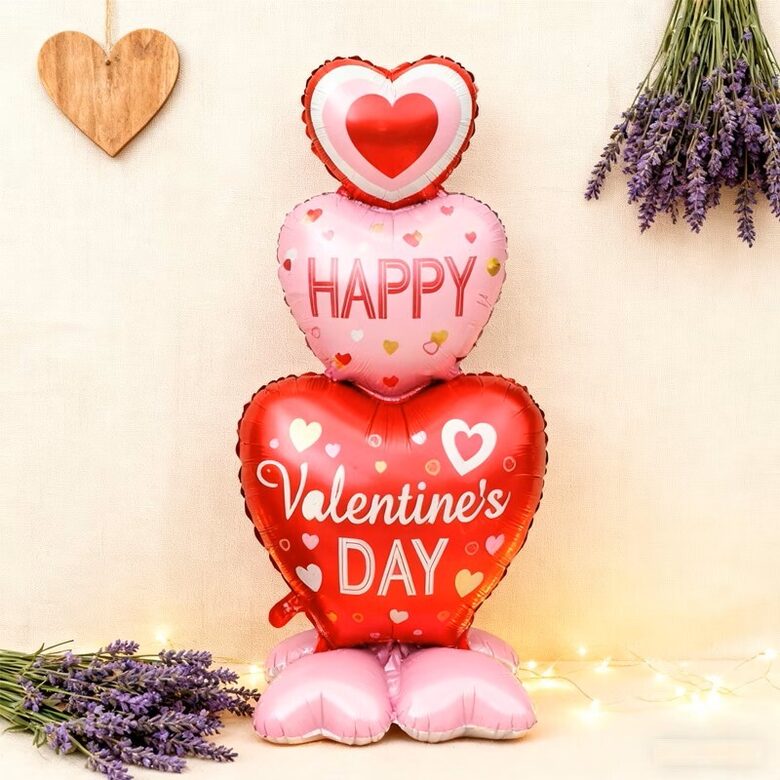 Folijas balons "Happy Valentines day"  ar gaisu. 