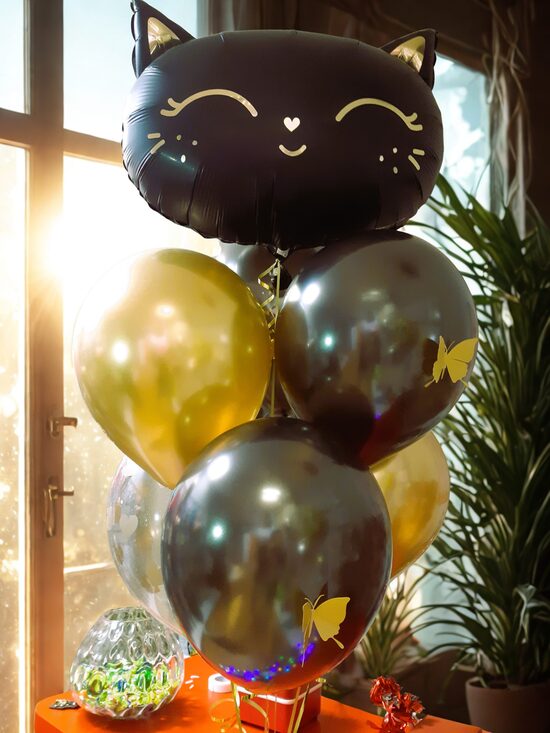 Balonu komplekts "Kaķis" ar taurenīšiem