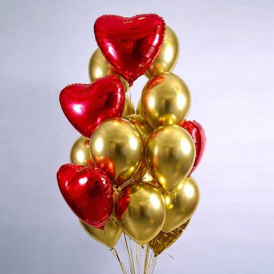 Balonu pušķis “Sirds zeltā”