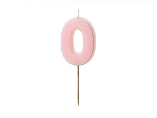 Jubilejas svece "0" gaiši rozā krāsā 5,5 cm