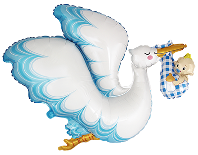 Folijas balons Stārķis ar mazuli, puika 