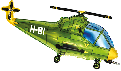 Folijas balons helikopters, zaļš 