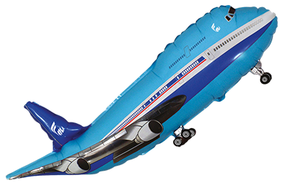 Folijas balons lidmašīna, zila