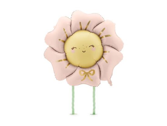 Folijas balons puķīte rozā krāsā, staigājoša