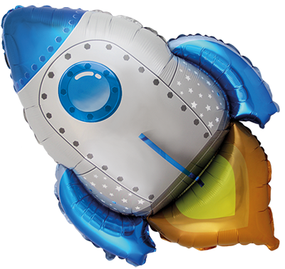 Folijas balons Zila raķete 