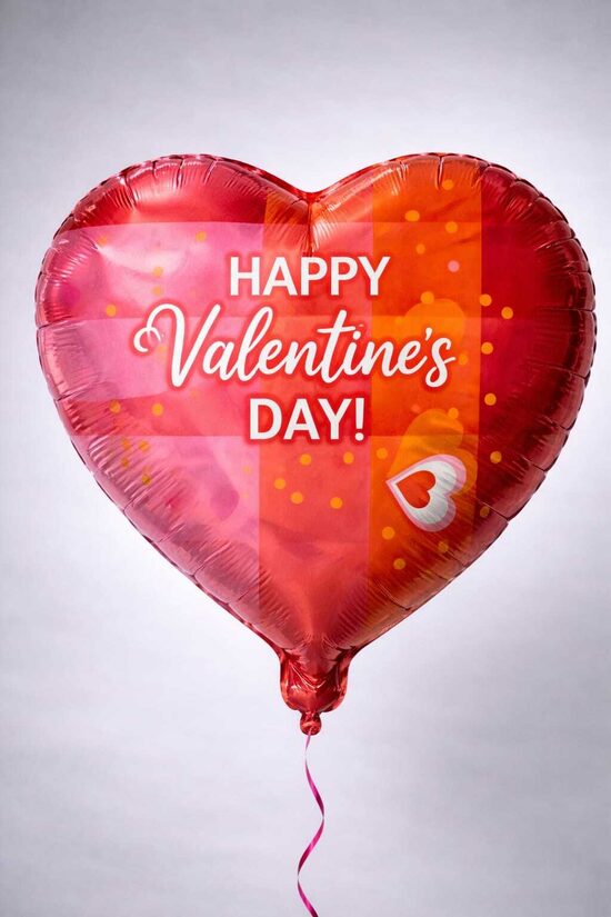 Folijas balons Happy Valentines day ar punktiem