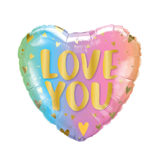 Folijas balons LOVE you ombre krāsās 