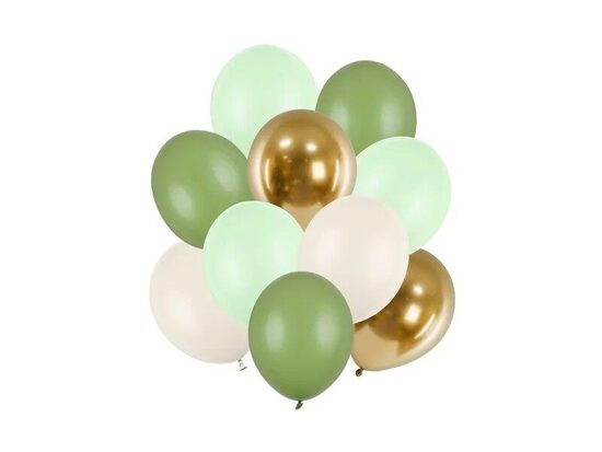 Lateksa balonu komplekts zaļos toņos 10 gab. 