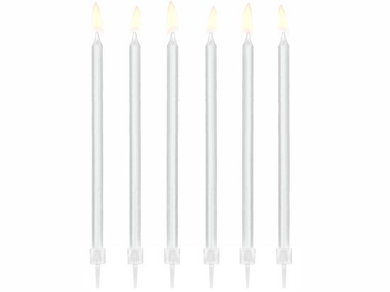 Dzimšanas dienas sveces baltā krāsā 12 gab