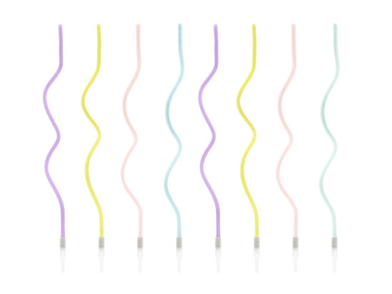 Spirālveida, krāsainas sveces, 8gab.