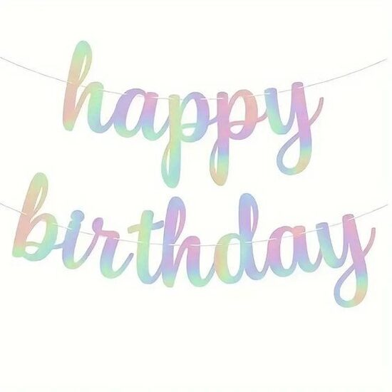 Virtene "happy birthday" rozā toņos krāsaini burti 2,40 cm