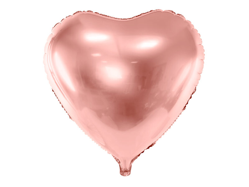 Folijas balons SIRDS formā, zelti rozā krāsā 45cm