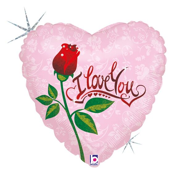 Sirds formas folijas balons "Rose I love you"