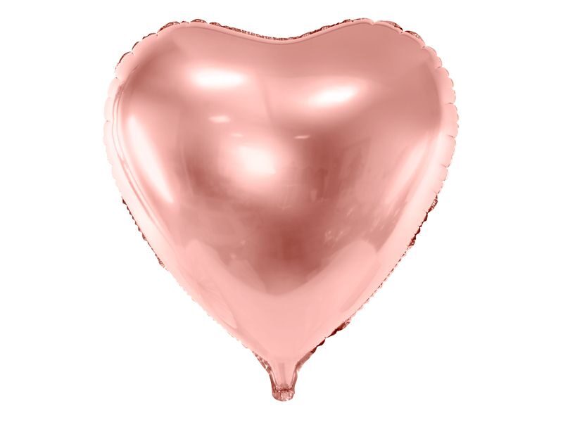 Folijas balons SIRDS formā, zelti rozā krāsā, 72 x73 cm