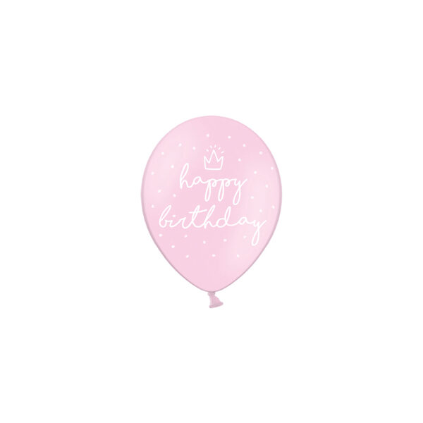 Lateksa balons ar apdruku "Happy Birthday PINK", 1 gab.