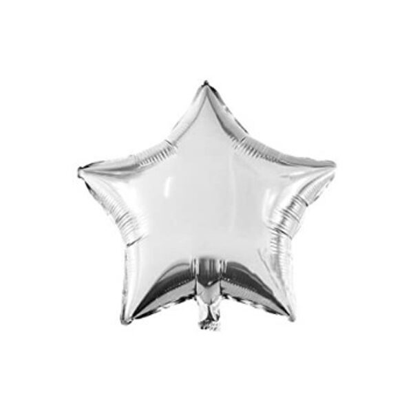 Folijas balons ZVAIGZNES formā, sudraba krāsā 46cm