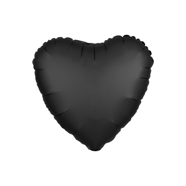 Folijas balons SIRDS formā, melnā, matētā krāsā  45cm