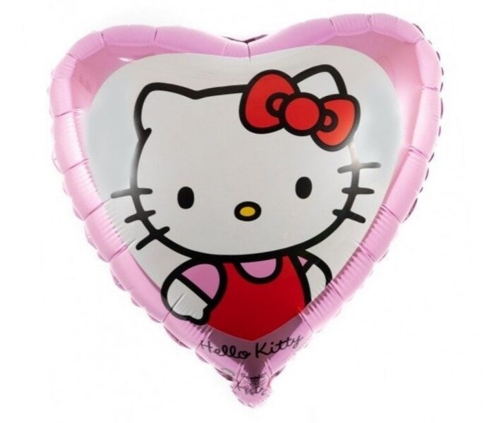 Folijas balons sirds formā "Hello Kitty in the window"