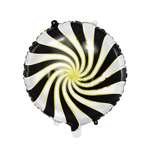 Folijas balons "Konfekte", melna/balta krāsa 35cm