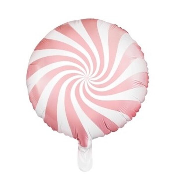 Folijas balons "Konfekte", gaiši rozā/balts 35 cm,
