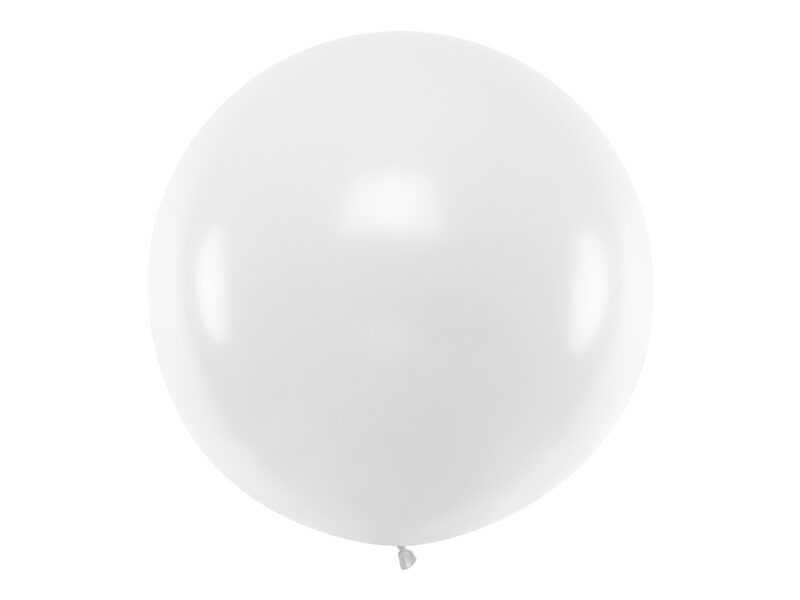 Balts PASTEĻKRĀSAS lateksa balons 1 gab, 1m