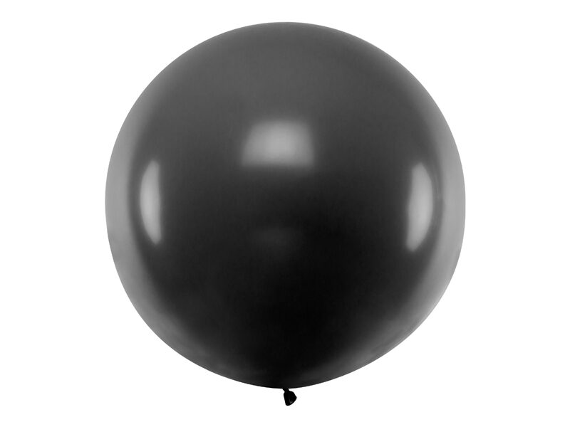 Melns PASTEĻKRĀSAS lateksa balons 1m