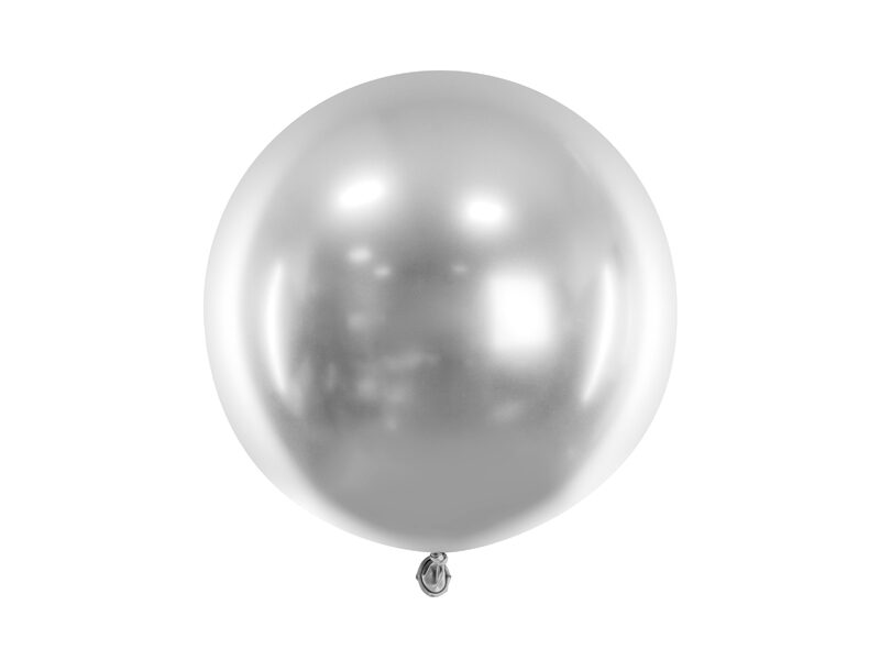 Sudraba HROM lateksa balons 1 gab 60 cm
