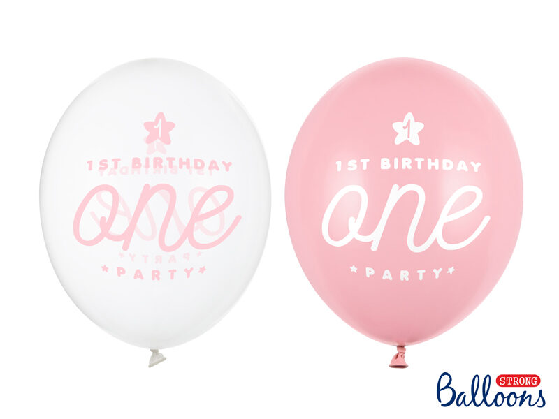 Lateksa balons ar apdruku "1 st Birthday One party" 1 gab. 