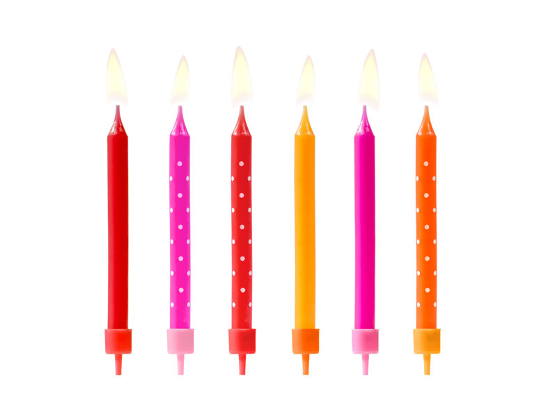 Jubilejas sveces, krāsainas 6gab. 