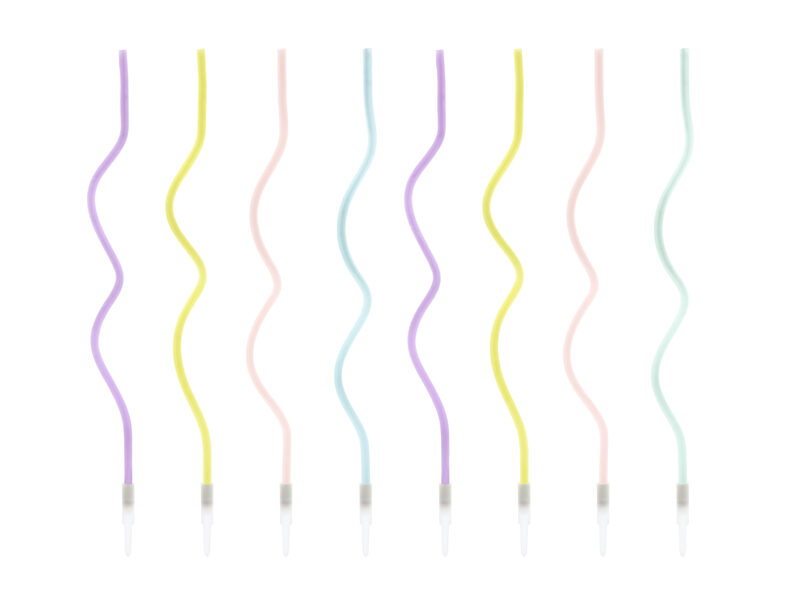 Spirālveida, krāsainas sveces, 8gab.