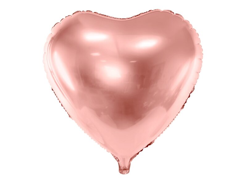 Folijas balons SIRDS formā, zelti rozā krāsā  61 cm