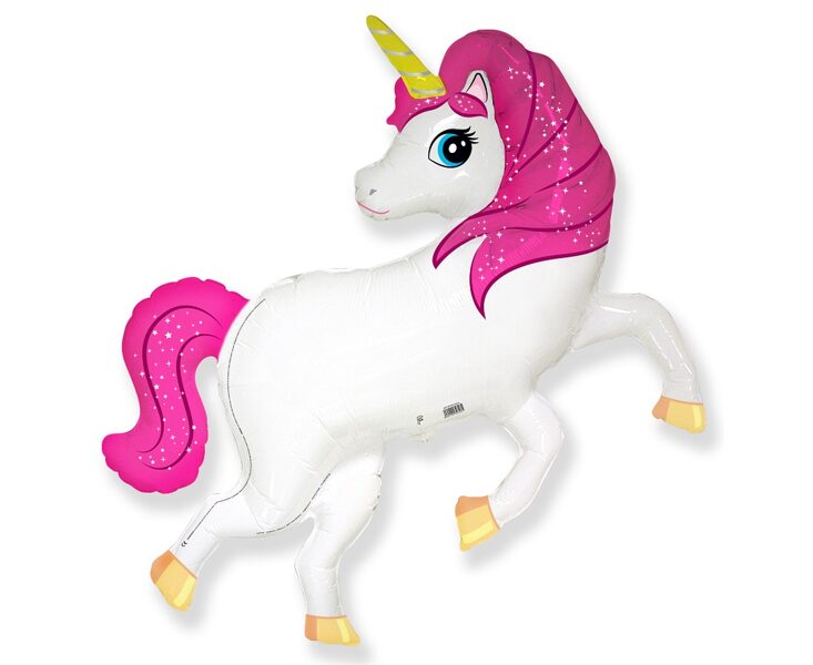 Folija balons "Vienradzis" balts.