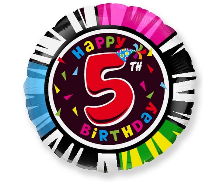 Folijas balons "Happy birthday  5"