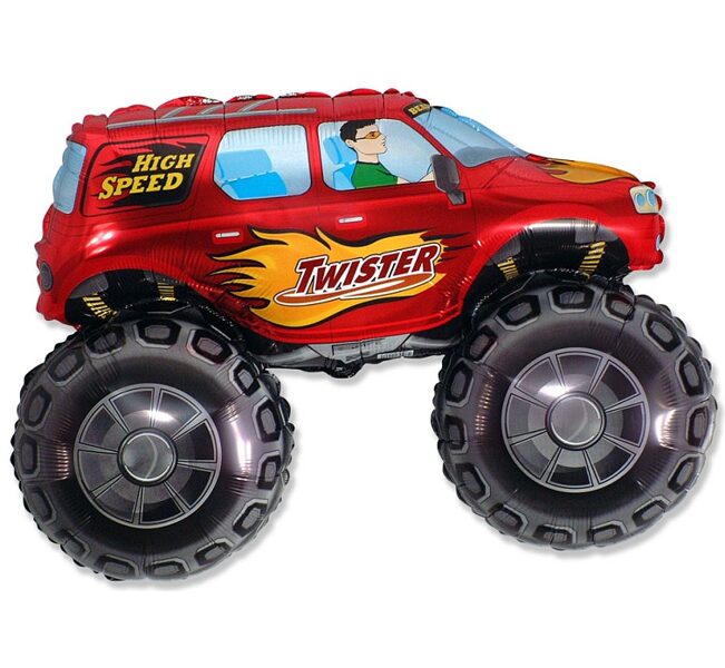 Folija balons automašīna "Twister", sarkanā krāsā.