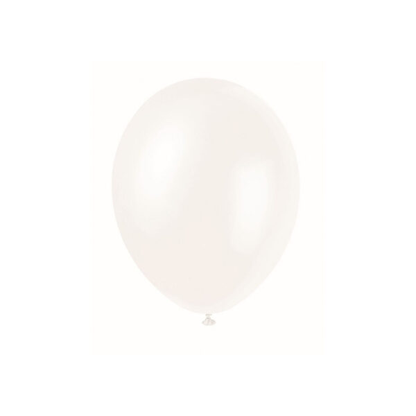 Balts PERLAMUTRA lateksa balons, 1 gab.