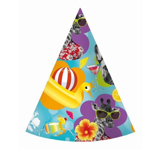 Papīra cepures "Havajiešu ballīte", 6 gab