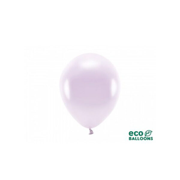 Balts EKO metalic lateksa balons (26cm), 1 gab.