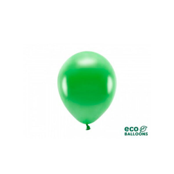 Zaļš EKO metalic lateksa balons (26cm), 1 gab.