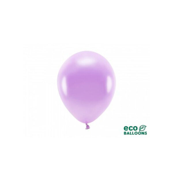 Lillā EKO metalic lateksa balons (26cm), 1 gab.
