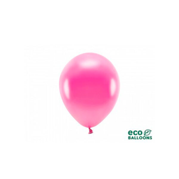 Rozā EKO metalic lateksa balons (26cm), 1 gab.