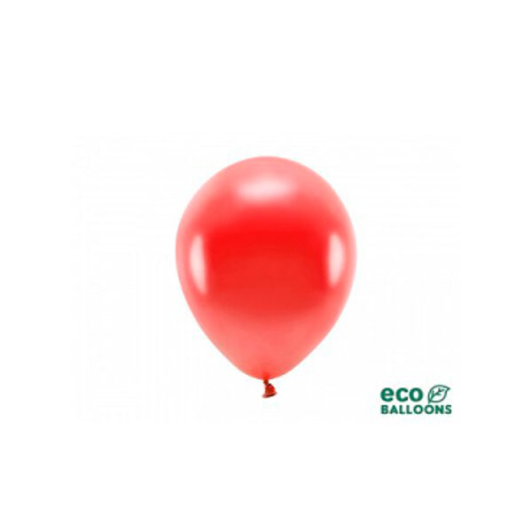 Sarkans EKO metalic lateksa balons (26cm), 1 gab.
