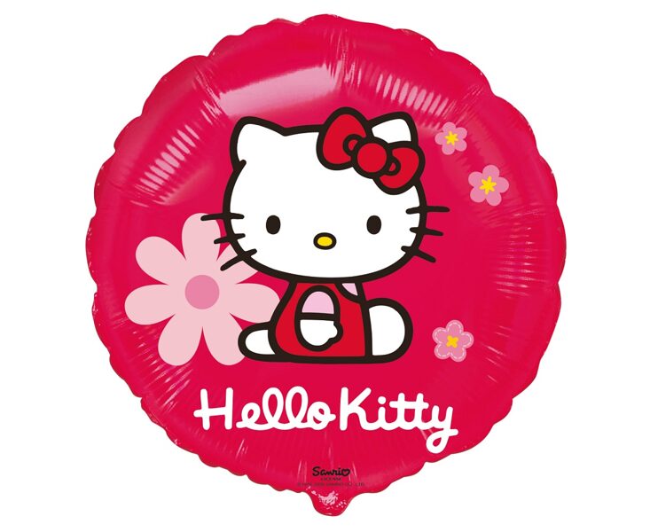 Folijas balons "Hello Kitty ar ziediem"