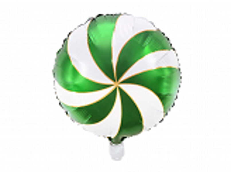 Folijas balons "Konfekte" zaļš/balts 35cm
