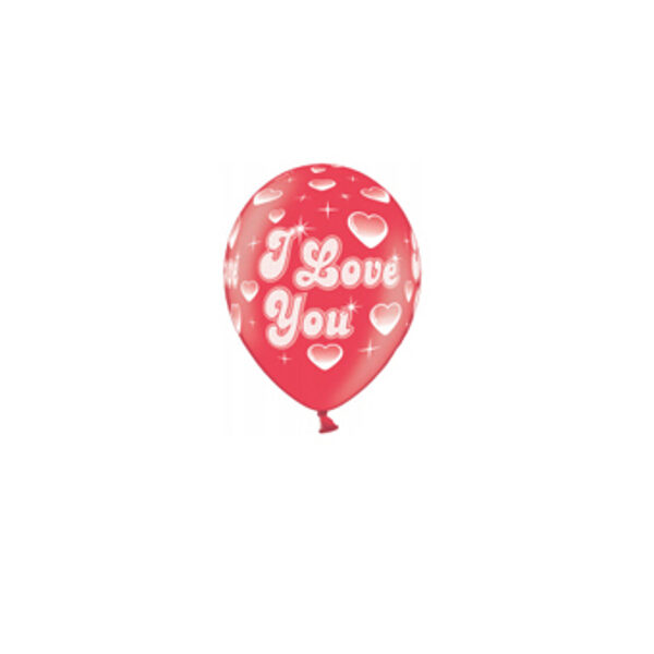 Lateksa balons ar apdruku "I Love YOU", 1 gab.