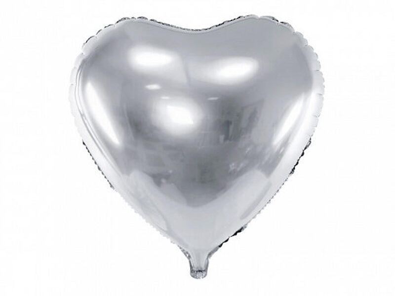 Folijas balons SIRDS formā, sudraba krāsā  72x73 cm