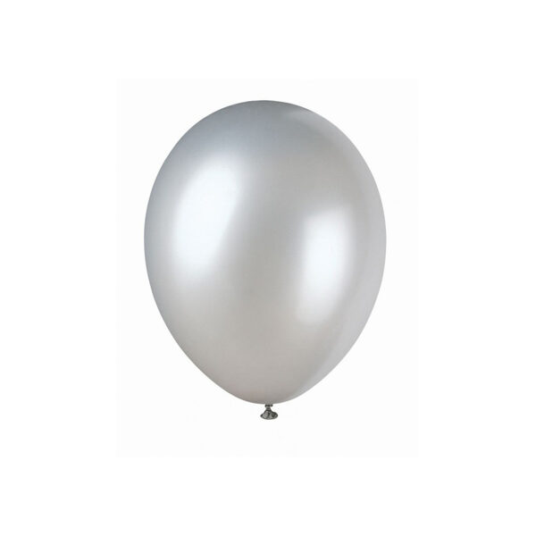 Sudraba PERLAMUTRA lateksa balons, 1 gab.