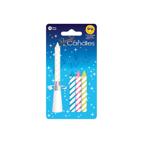 Krāsainas muzikālās jubilejas svecītes "Musical" 4 gab.