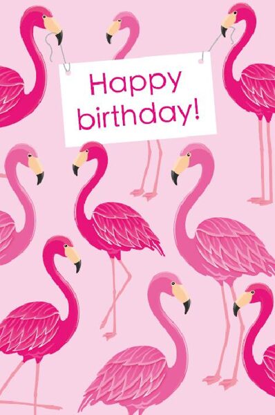 Apsveikumu kartīte "Pink Flamingo"